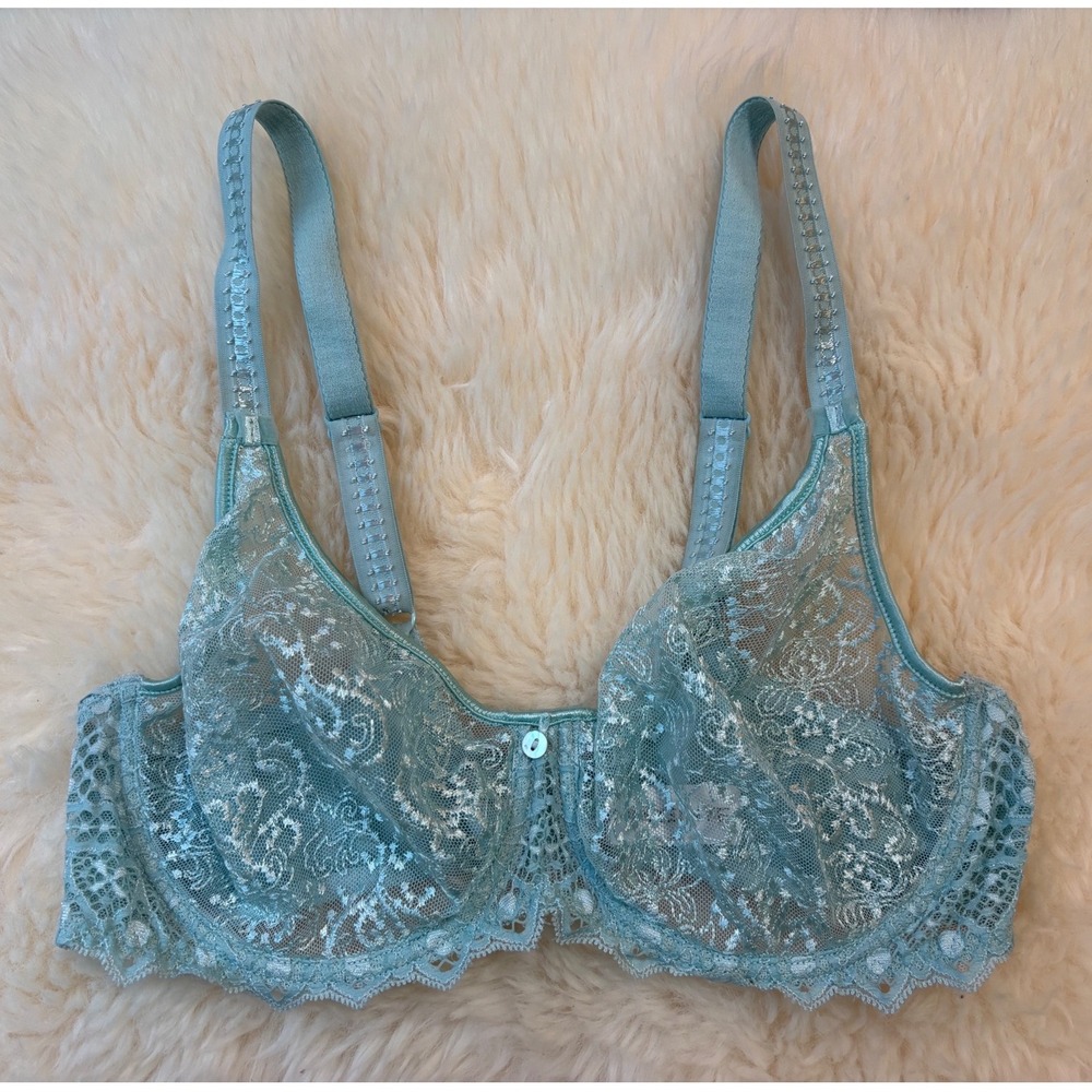 Empreinte Cassiopee Underwire Lace Bra Light Teal Blue 07151 Womens 32D